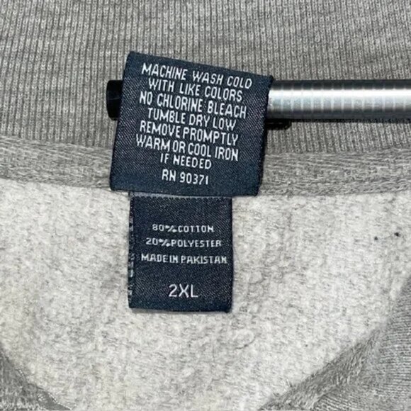 Bay Lake MN 1/4 Zip 2XL Mens Sweatshirt Grey Pullover Oar Canoe Minnesota Cotton - Picture 4 of 5